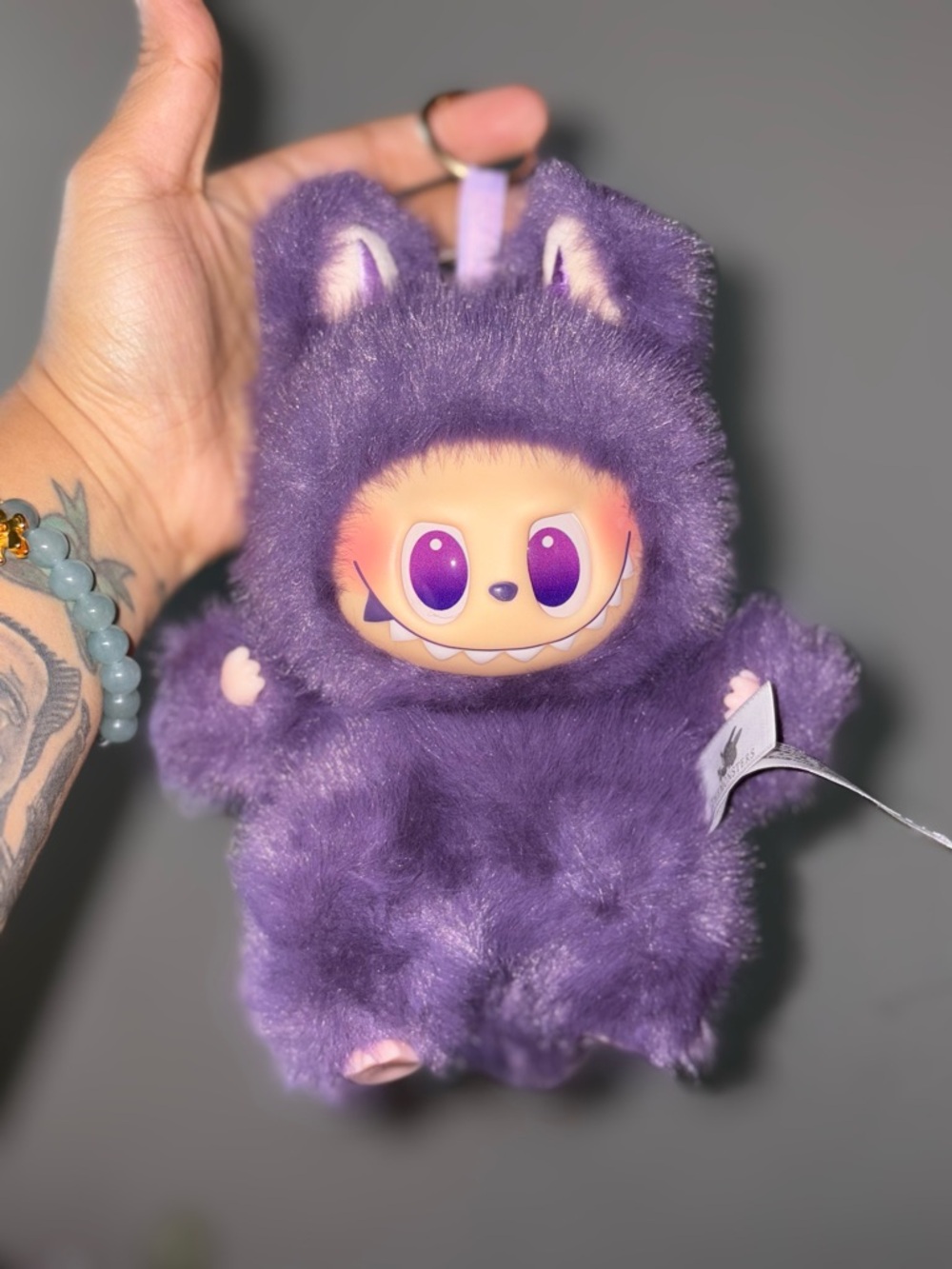 Lafufu Purple Dragon with Silver Detail plush pendant